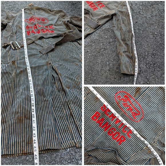 ✨SOLD✨VTG 1920s Ford Bangor Hickory Stripes Chore - Picture 12 of 12